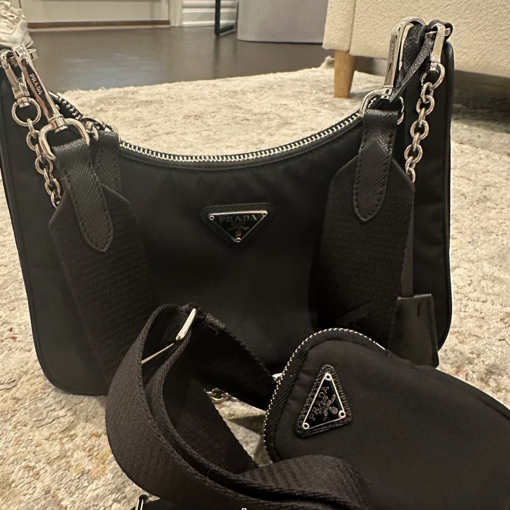Prada Black Nylon Shoulder Bag